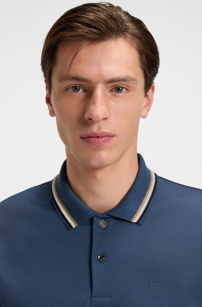 Chemise ajustada de algodón con cuello ribeteado