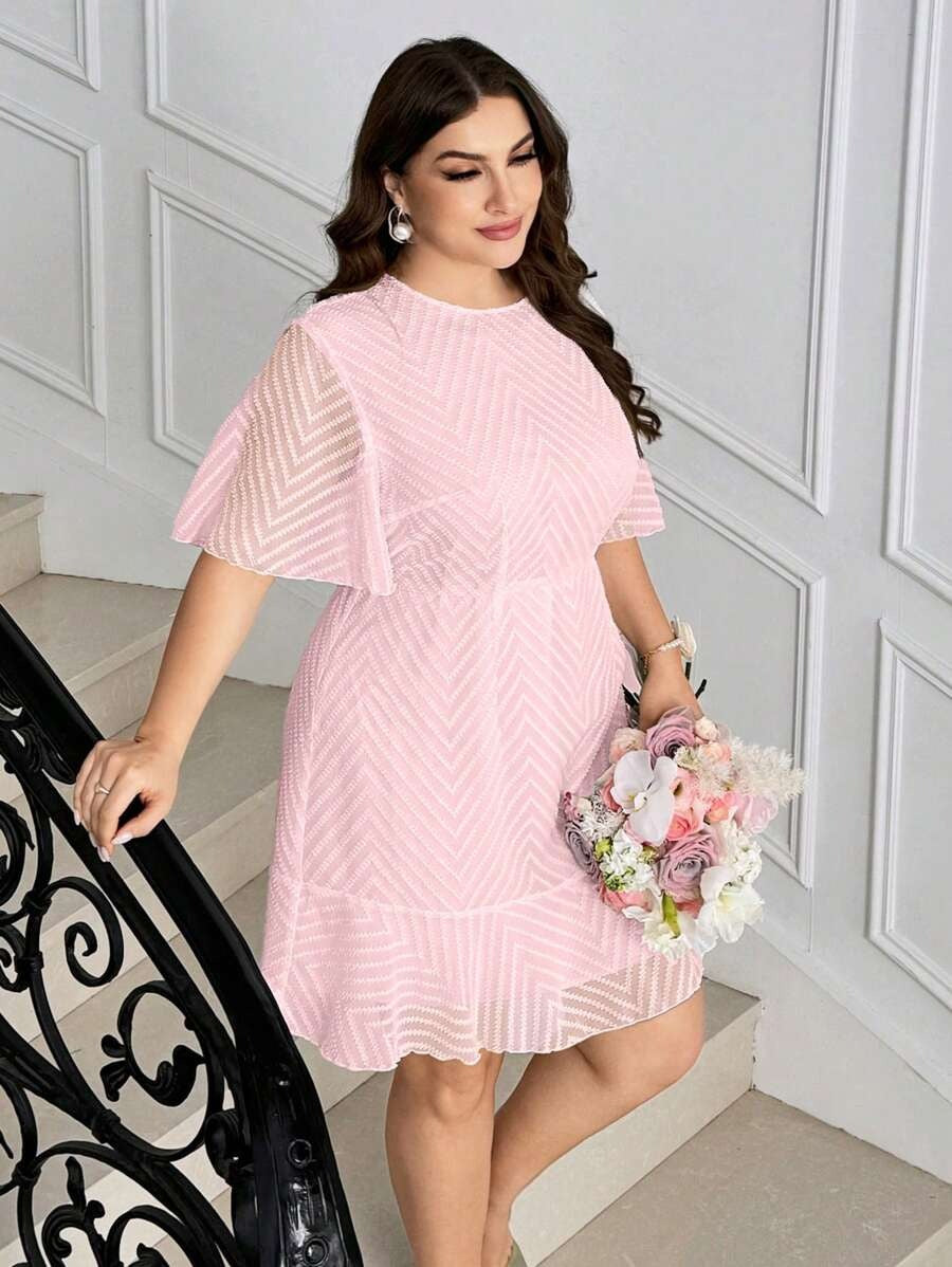 Vestido  con textura, corte francés