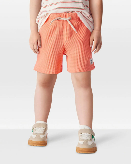Short unicolor tejido wafle para niño