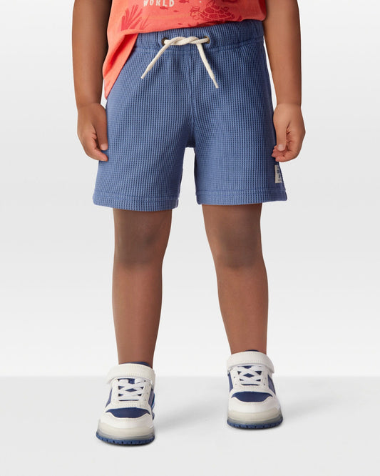 Short unicolor tejido wafle para niño
