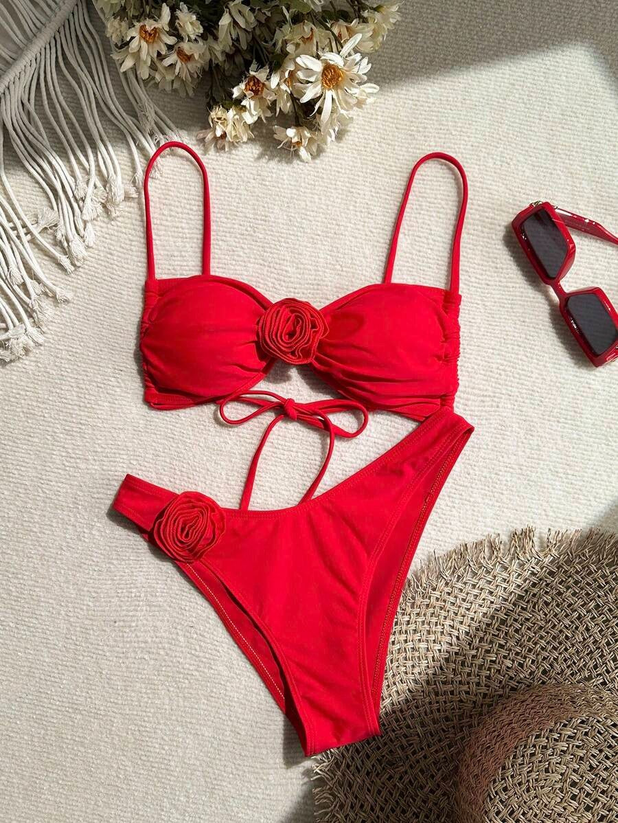 Bikini  con diseño floral decorativo