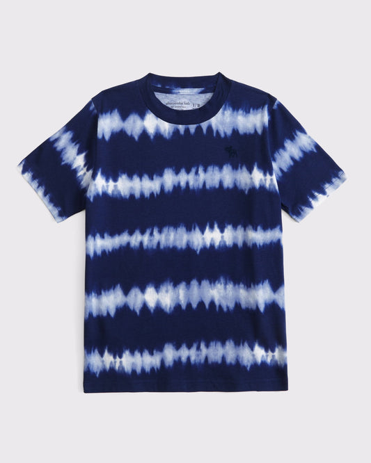 Franela cuello redondo tie dye con logo para niño
