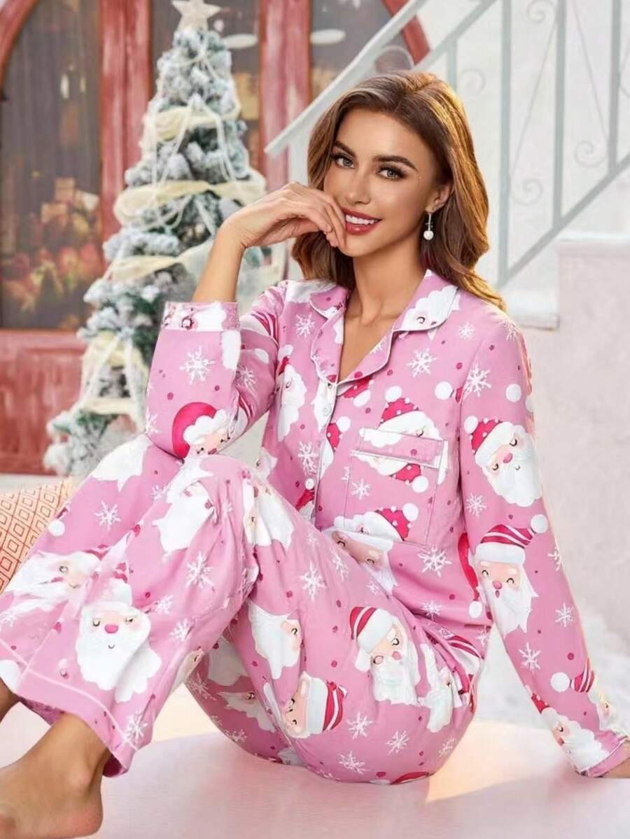 Pijama  con estampado de Papá Noel