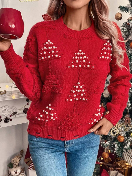 Suéter con estampado de navidad
