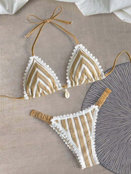 Bikini con textura de encaje