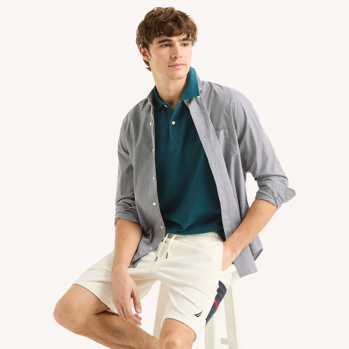 Chemise regular unicolor con logo