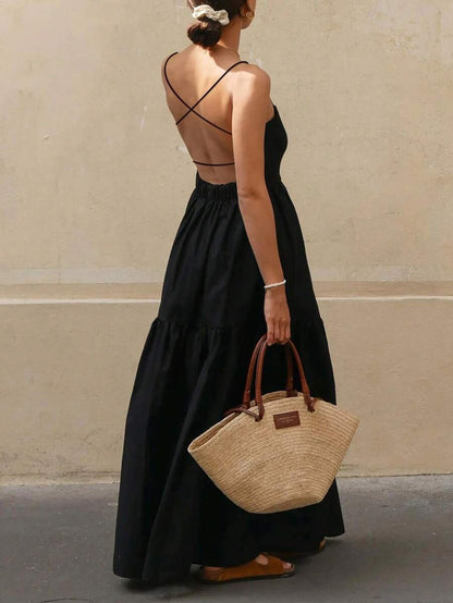 Vestido largo de espalda descubierta