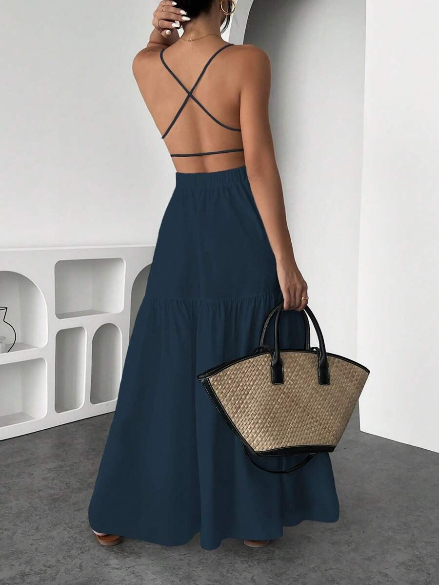 Vestido largo de espalda descubierta