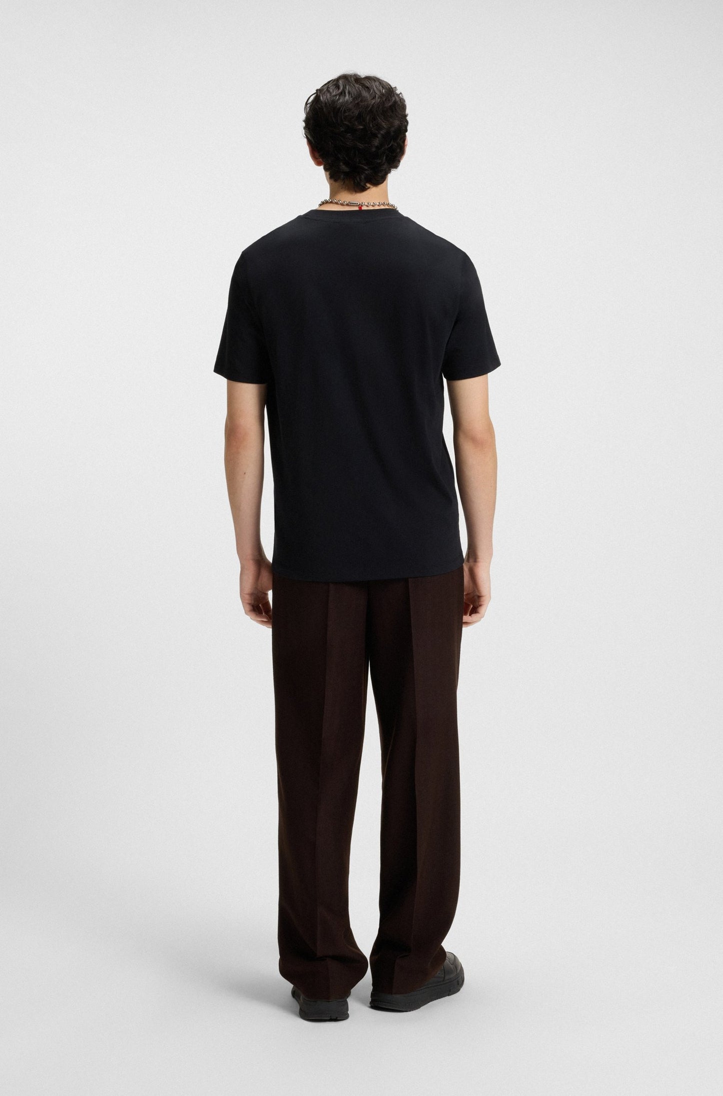 Franela cuello redondo con estampado central de labios