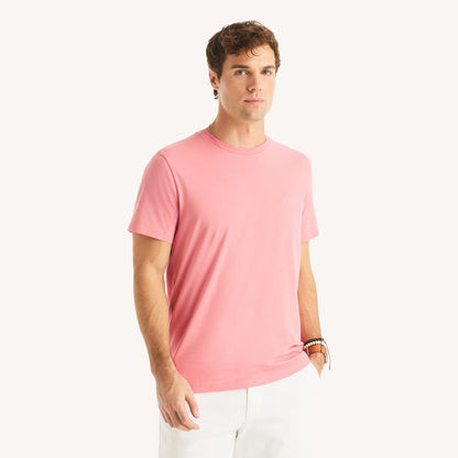 Franela cuello redondo unicolor con logo