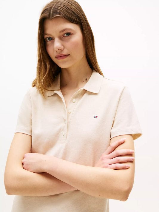 Vestido tela pique unicolor con logo