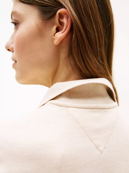 Vestido tela pique unicolor con logo