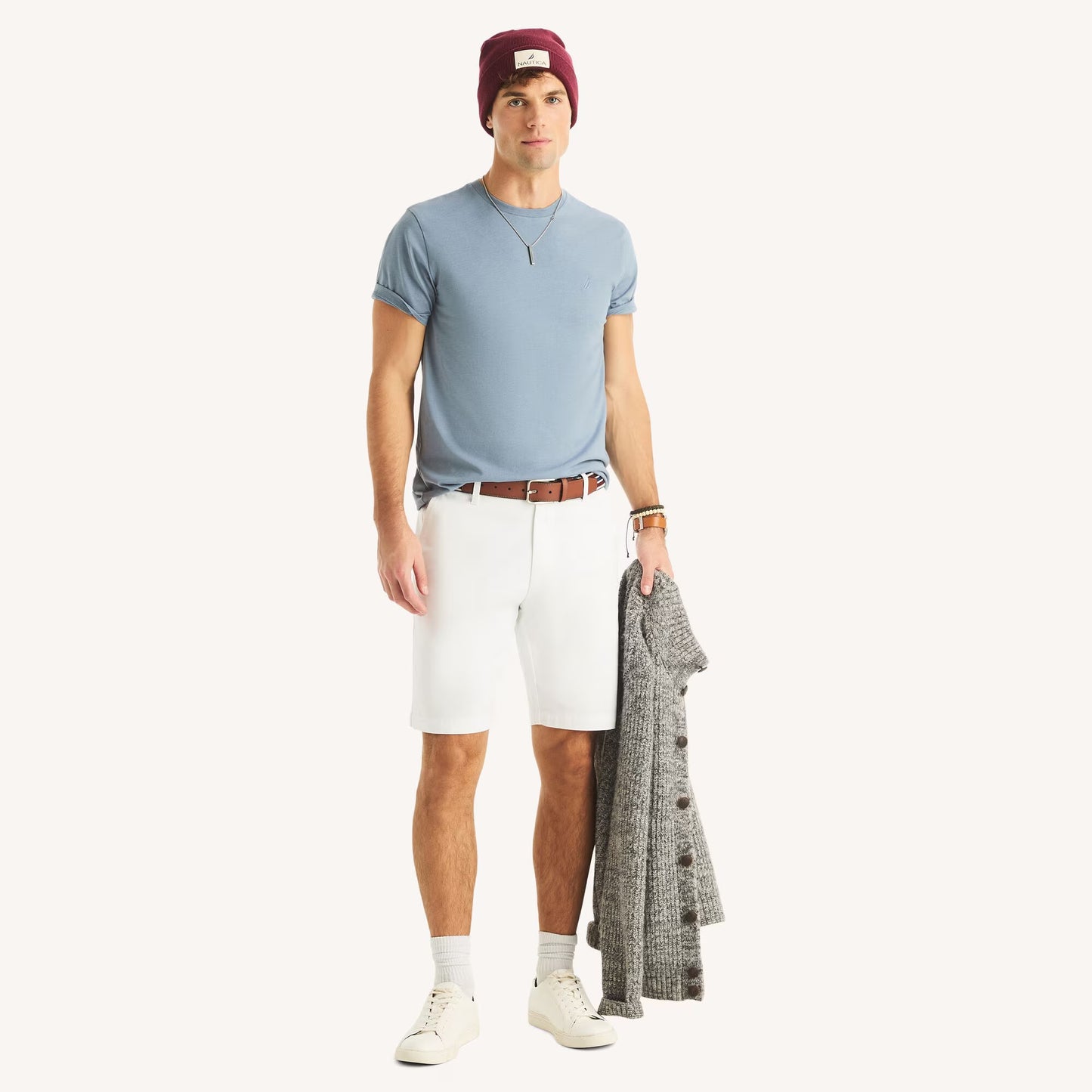 Franela cuello redondo unicolor heathered