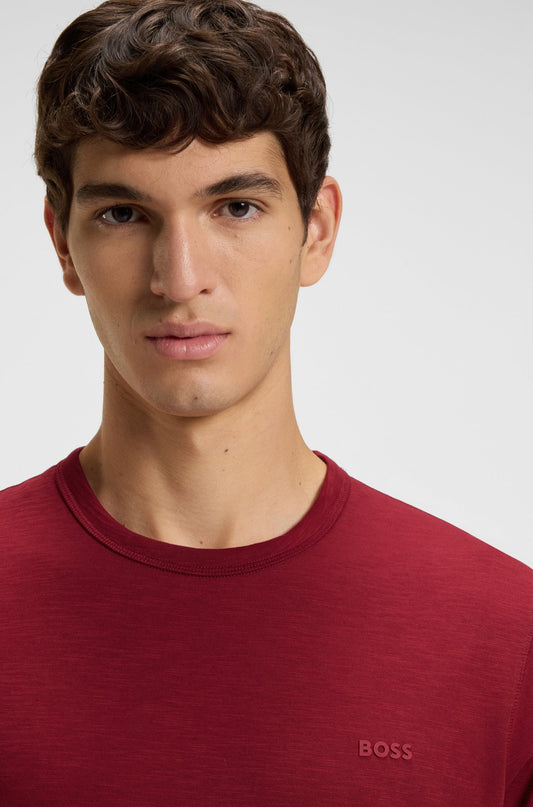 Franela cuello redondo unicolor con logo