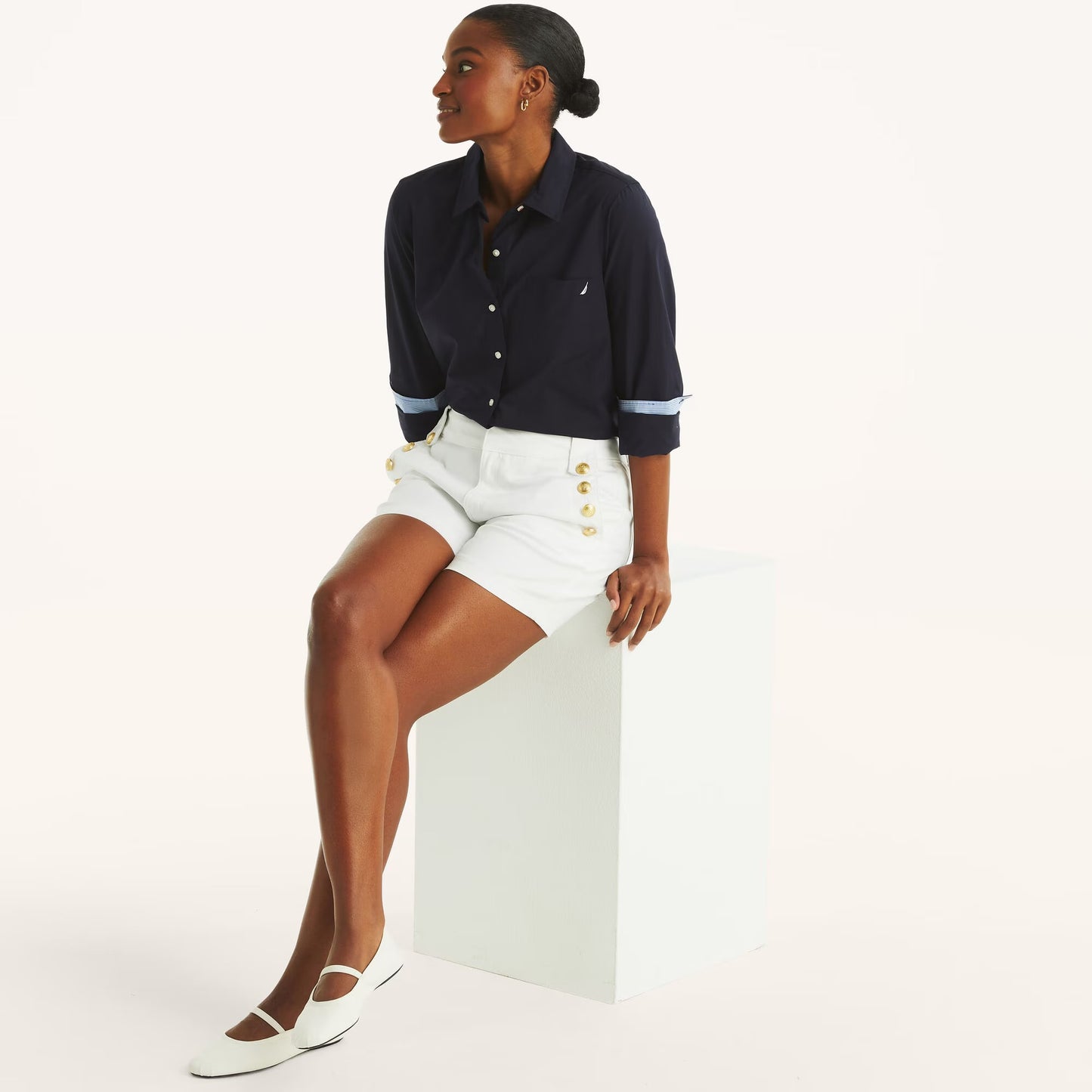 Camisa manga larga unicolor con logo