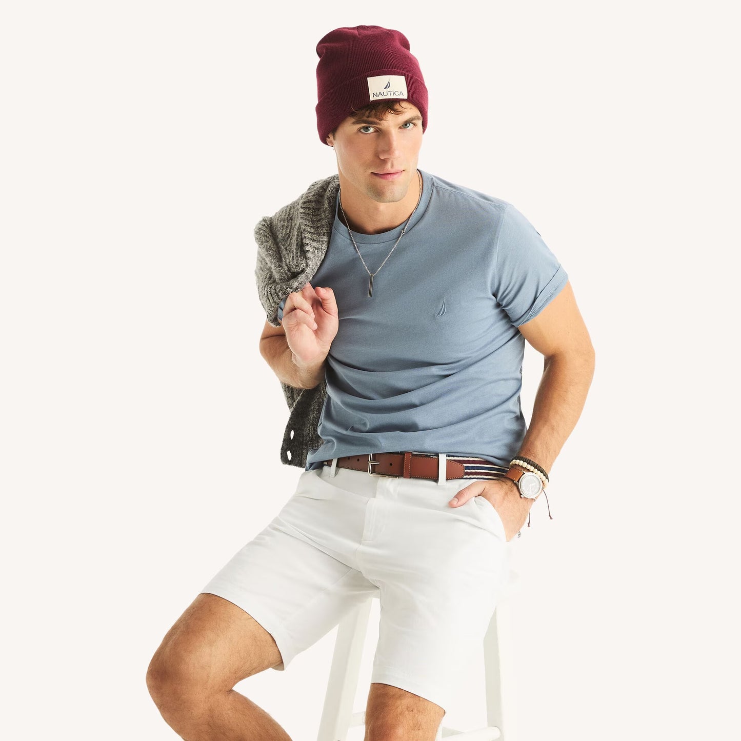 Franela cuello redondo unicolor heathered