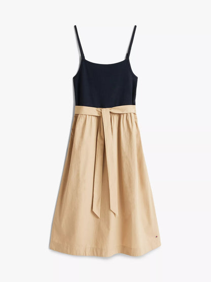 Vestido de textura mixta