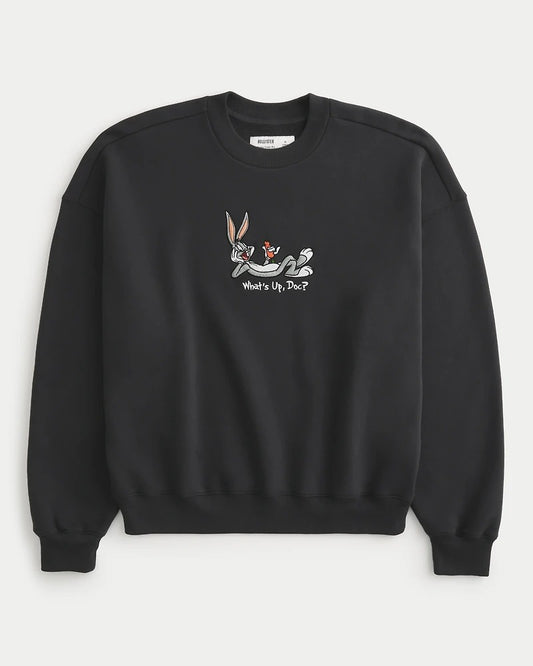 Sudadera holgada con bordado central Bugs Bunny