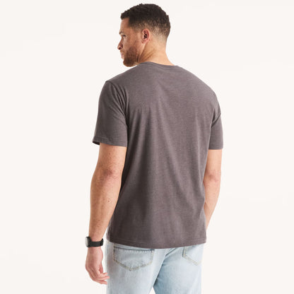 Franela cuello redondo unicolor con logo heathered para grandes