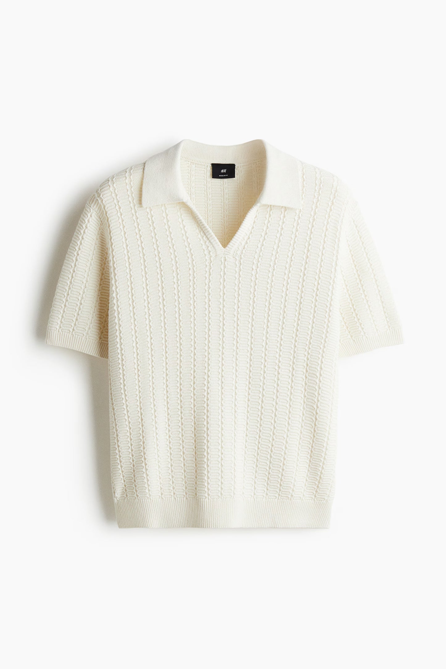 Chemise regular cuello en V texturizada