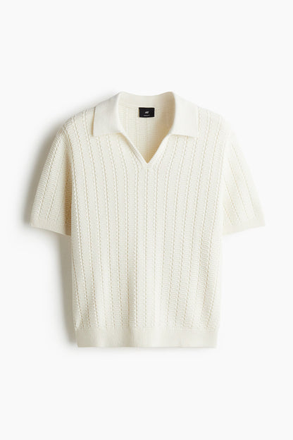 Chemise regular cuello en V texturizada