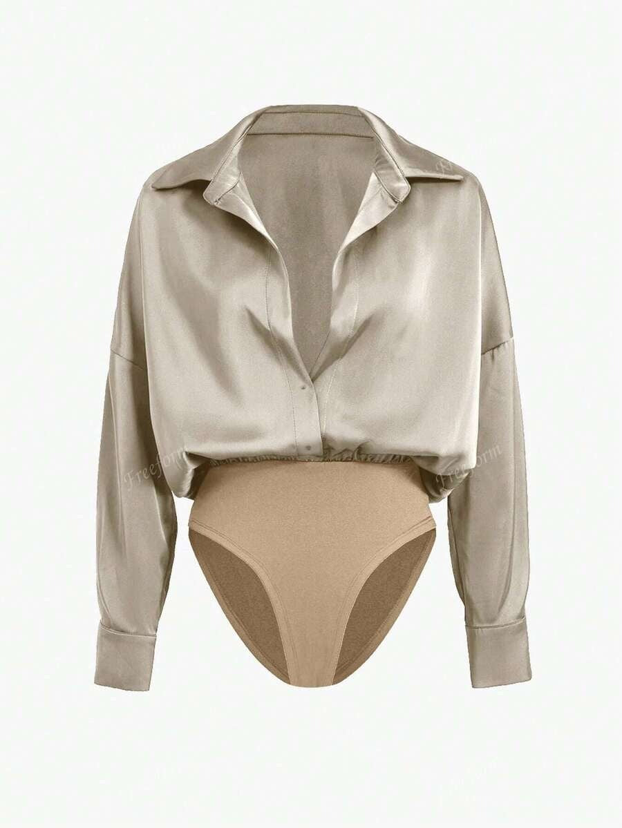 Blusa casual cuello en V tipo body