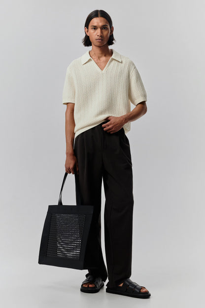 Chemise regular cuello en V texturizada