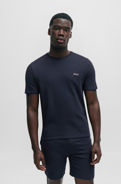 Franela cuello redondo texturizada con logo