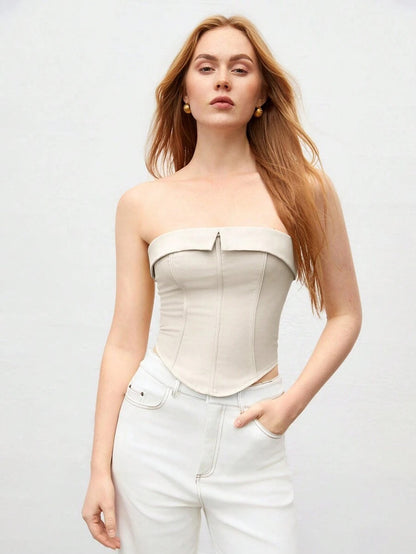 Top ajustado unicolor