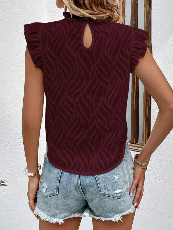 Blusa unicolor ribete con fruncido