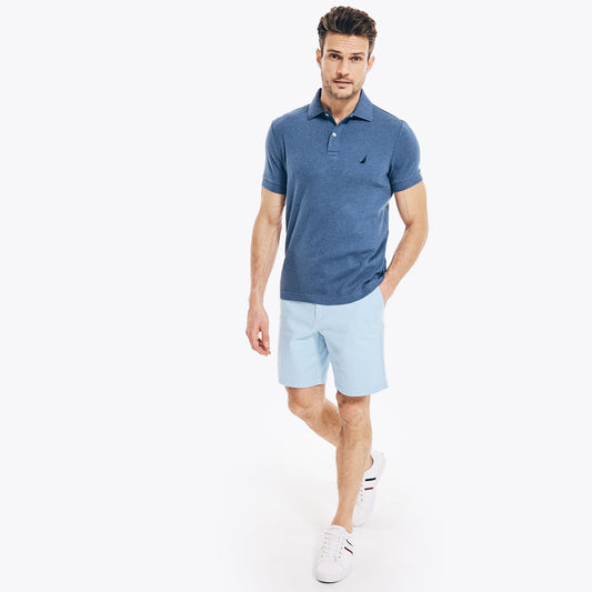 Chemise de algodón ajustada unicolor con logo