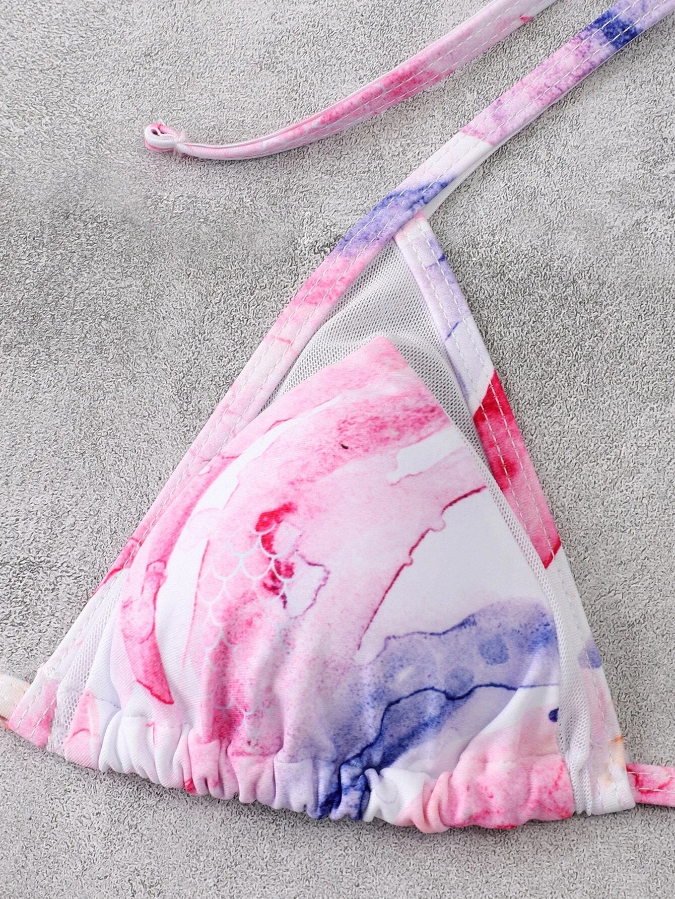 Bañador bikini con estampado de mármol