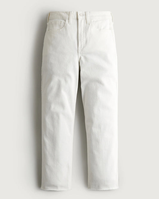 Jeans rectos al tobillo vintage de tiro superalto