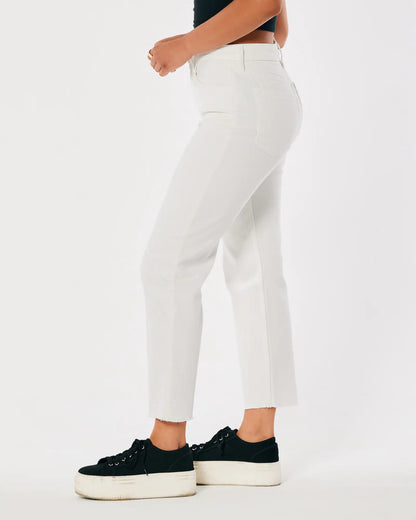 Jeans rectos al tobillo vintage de tiro superalto
