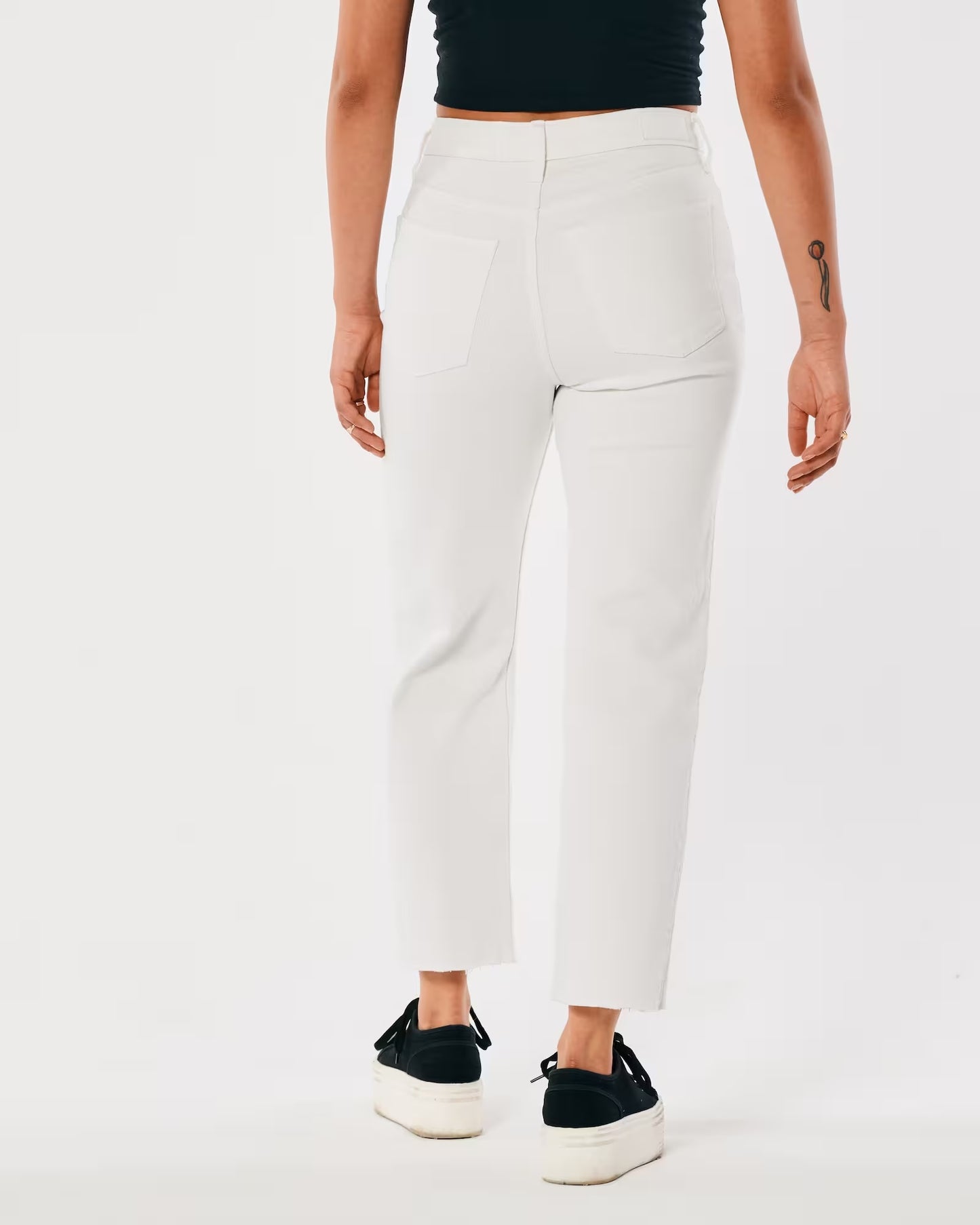 Jeans rectos al tobillo vintage de tiro superalto