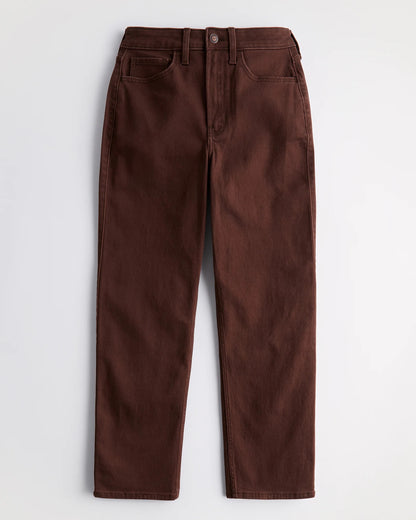 Jeans rectos al tobillo vintage de tiro superalto