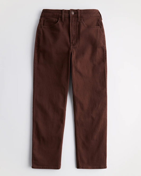 Jeans rectos al tobillo vintage de tiro superalto