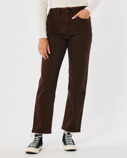 Jeans rectos al tobillo vintage de tiro superalto