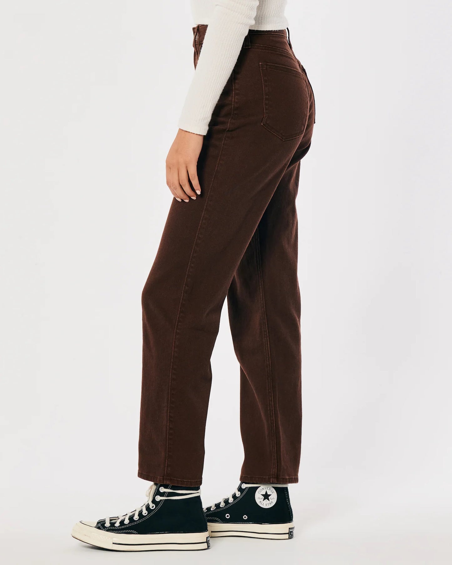 Jeans rectos al tobillo vintage de tiro superalto