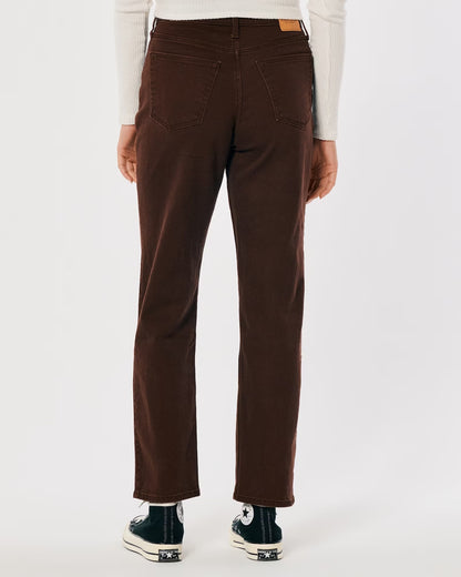 Jeans rectos al tobillo vintage de tiro superalto